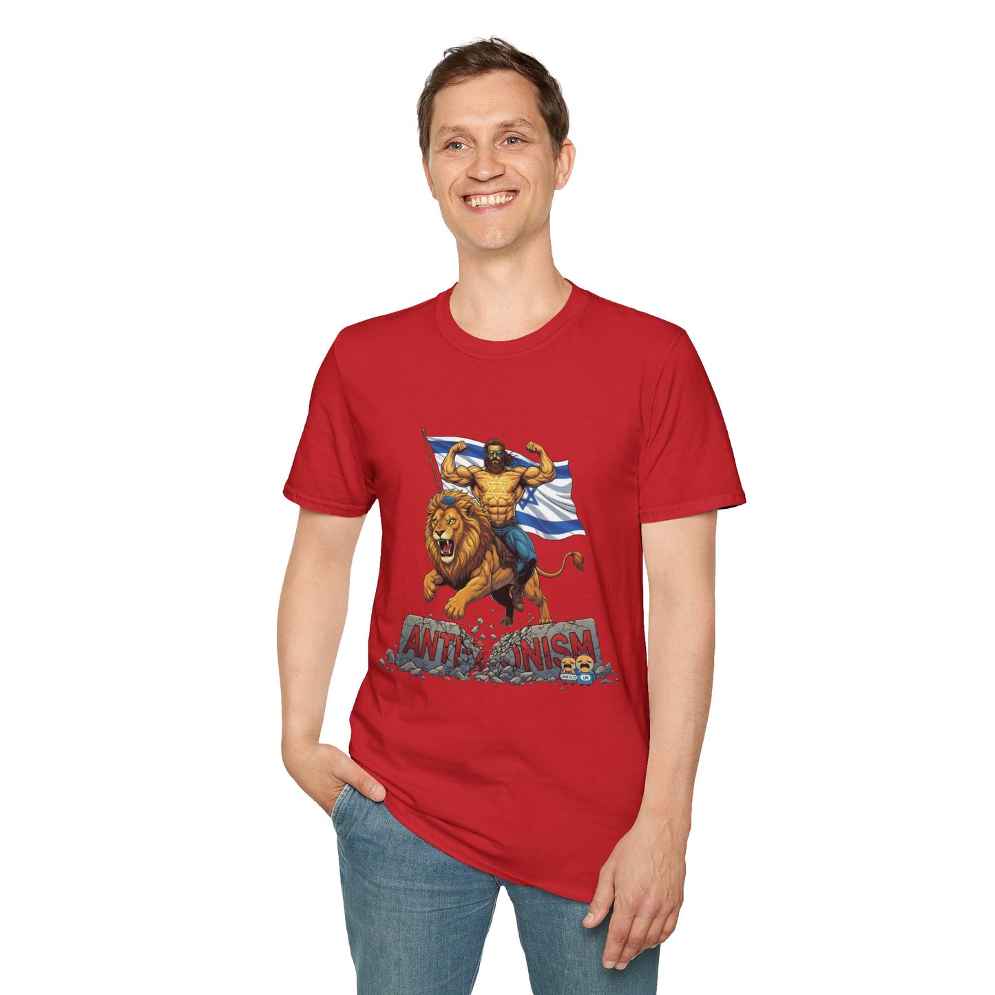 Anti-Anti Zionist T-Shirt: Lion Rider with Flag