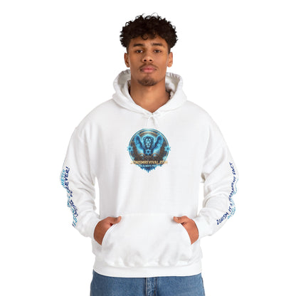 Lion of Zion Revival Hoodie — 'Revival' Lion Emblem White Pullover