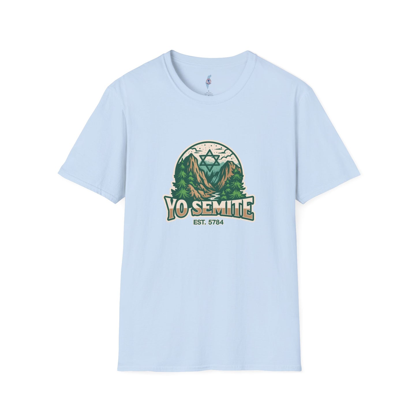 Yosemite Vintage Nature T-Shirt — Scenic Mountain & Forest Graphic ("YO SEMITE" Est. 5784)