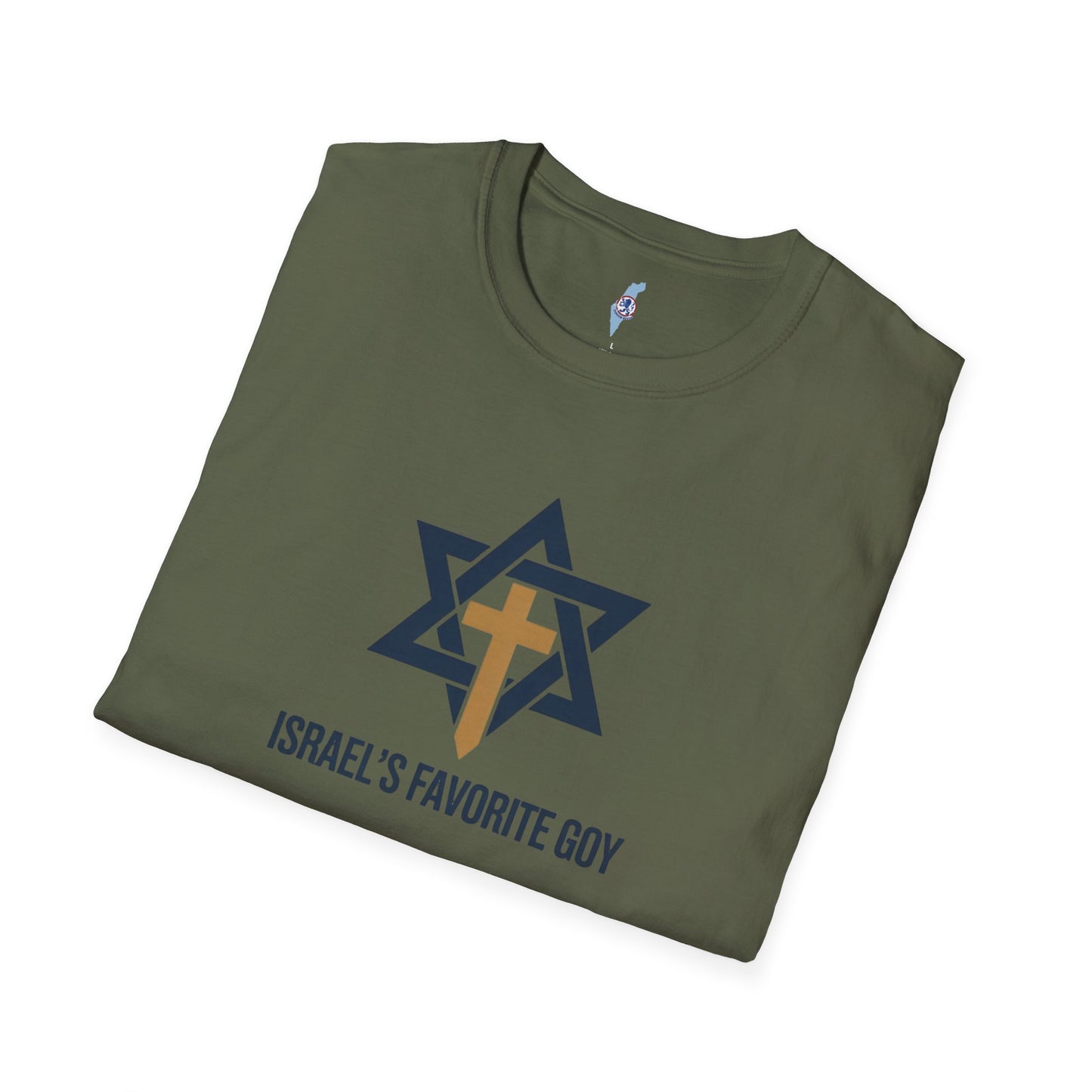T‑Shirt — “Israel’s Favorite Goy” Star of David & Cross Faith Graphic Tee