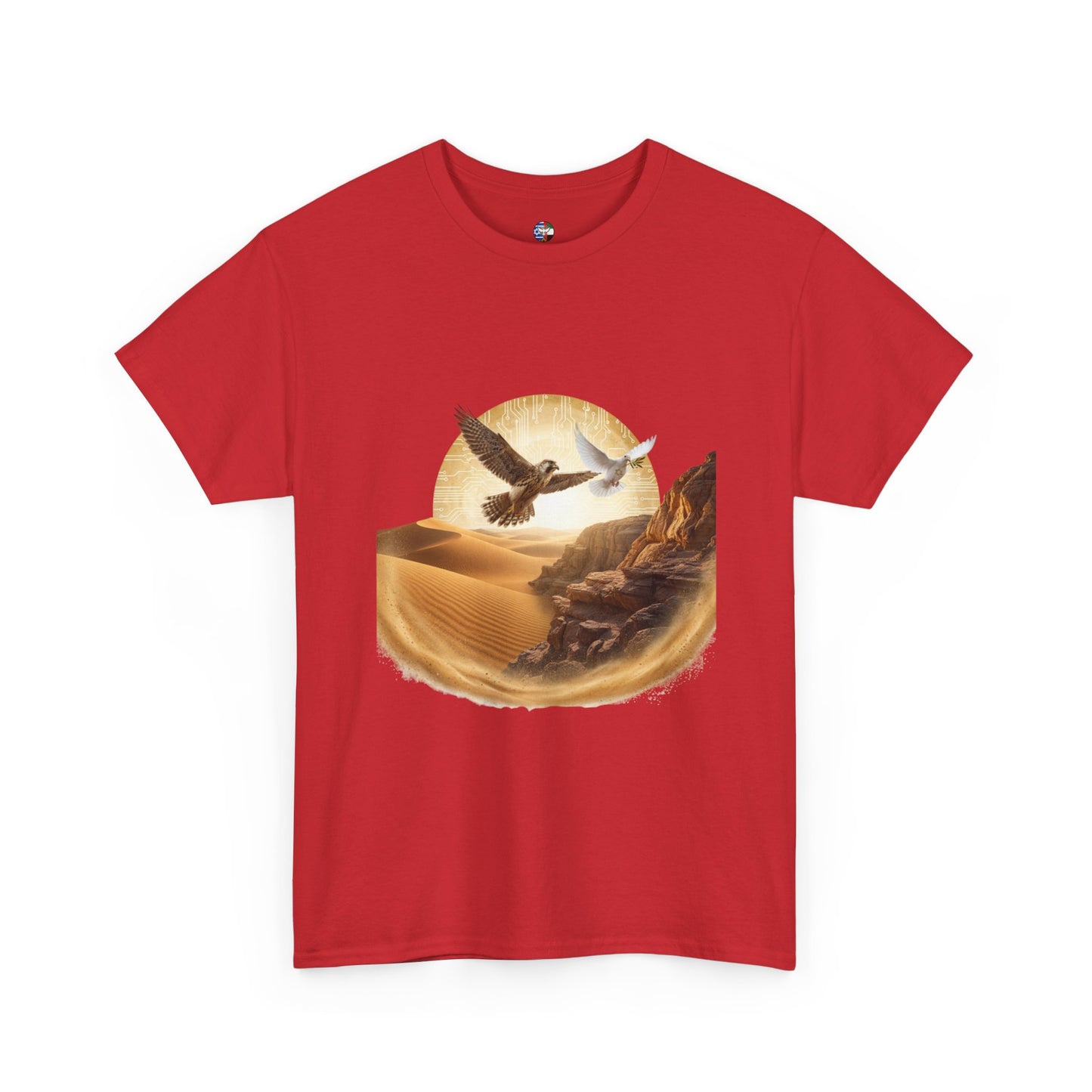 Desert Flight Tee— Soaring Dove & Eagle.