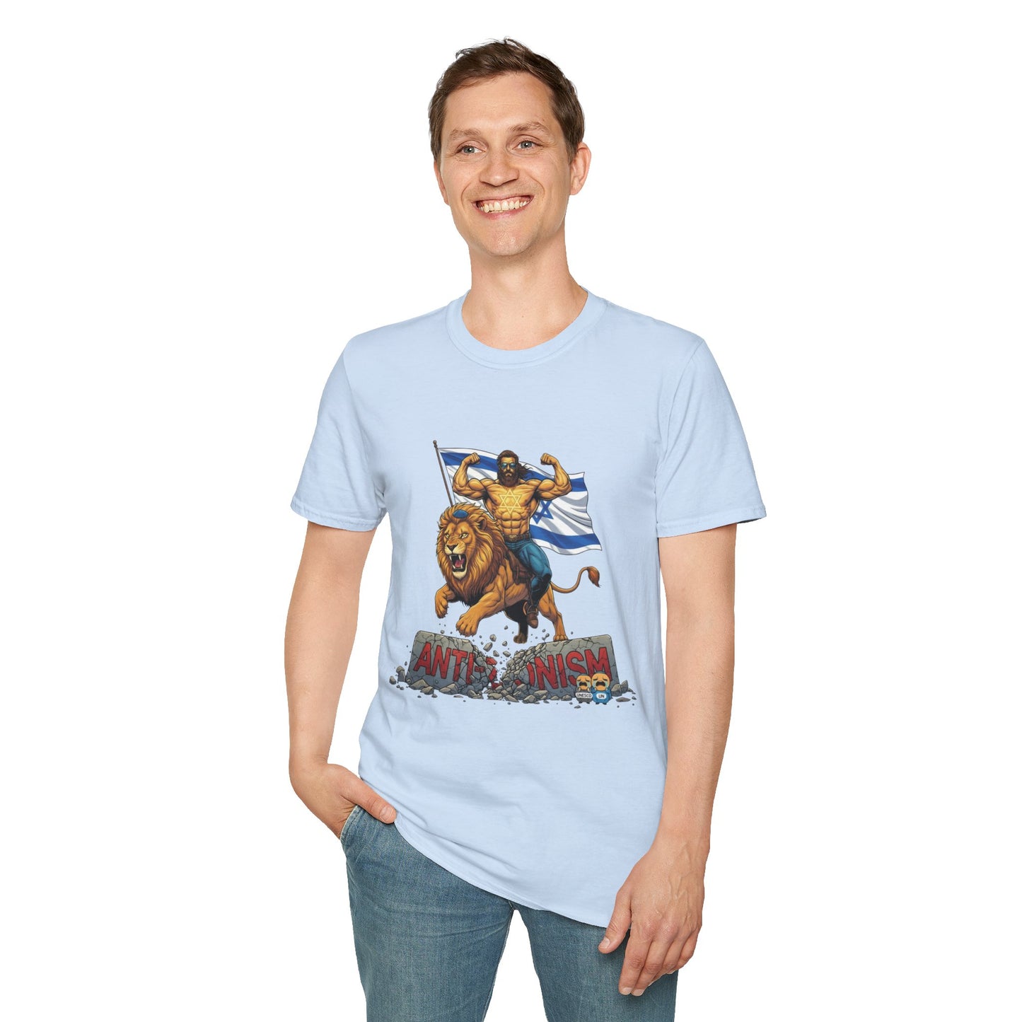 Anti-Anti Zionist T-Shirt: Lion Rider with Flag