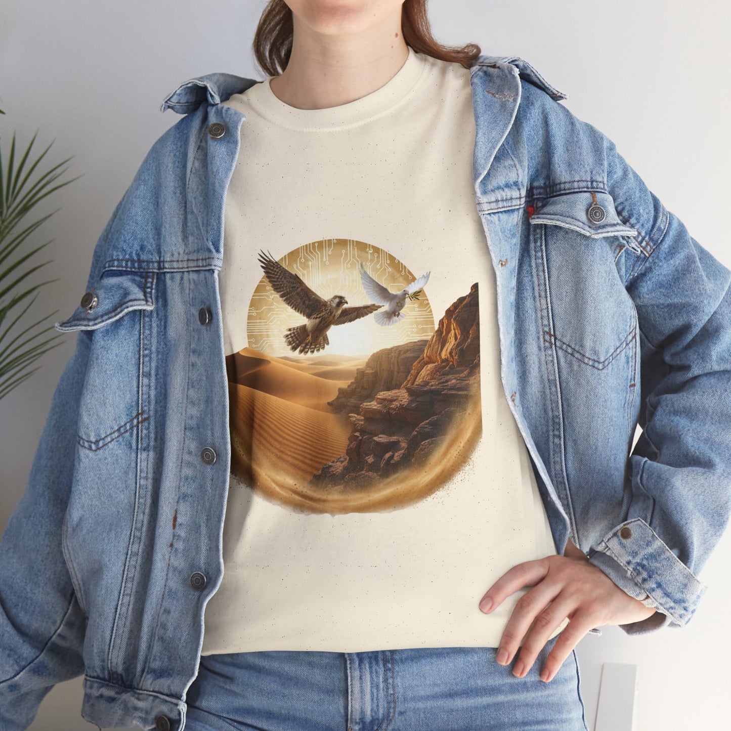 Desert Flight Tee— Soaring Dove & Eagle.