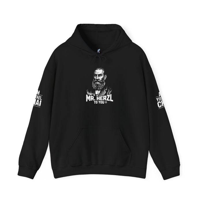 Mr. Herzl To You — Founder Hoodie | Am Yisrael Chai Sleeves