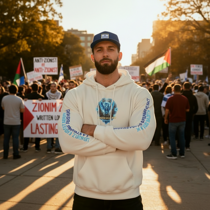 Lion of Zion Revival Hoodie — 'Revival' Lion Emblem White Pullover